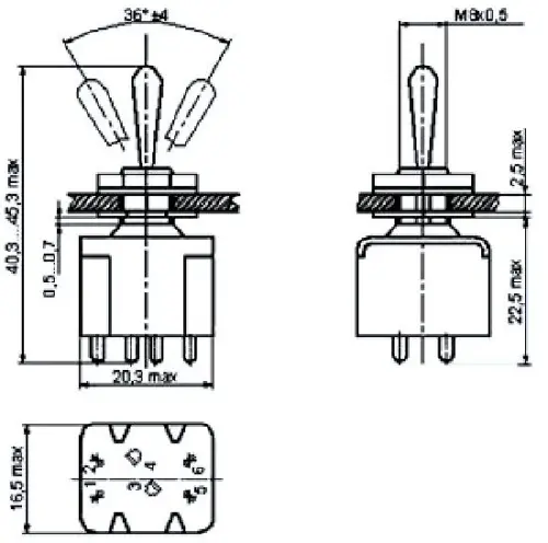 ПТ6-8В тумблер фото 3 ПТ6-8В тумблер фото 3